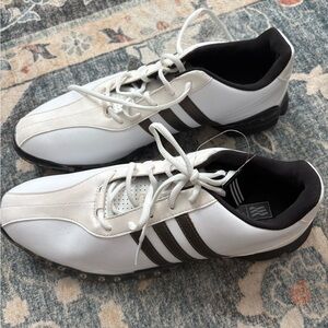 Adidas Men's White and Black Golf shoes